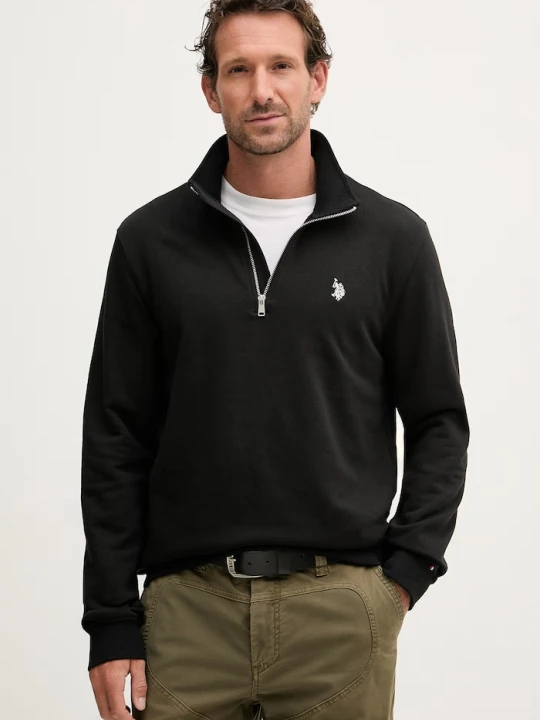 Zdjęcie produktu U.S. Polo Assn. bluza męska z bawełną DHM LB 1 / 4 ZIP czarny