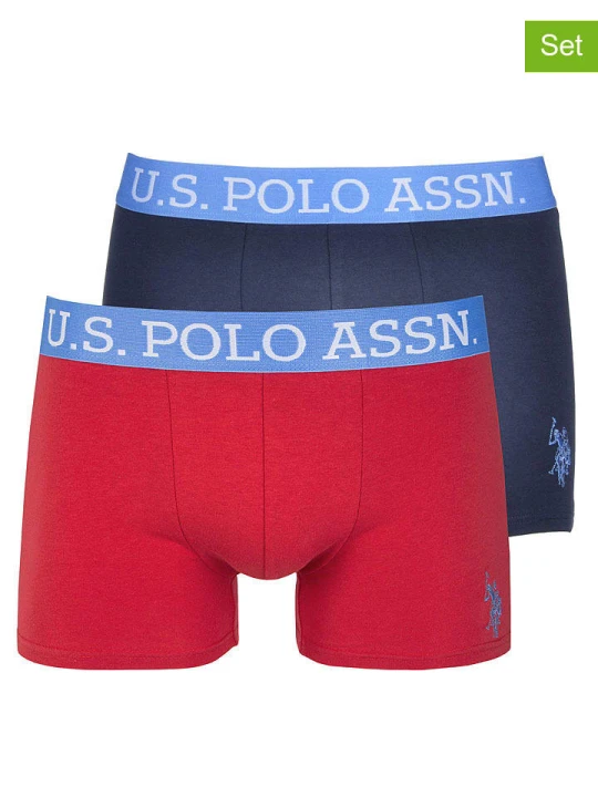 Zdjęcie produktu U.S. Polo Assn. Bokserki (2 pary) w kolorze granatowym i czerwonym rozmiar: L