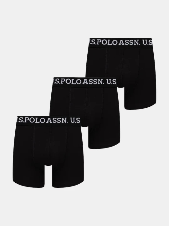 Zdjęcie produktu U.S. Polo Assn. bokserki męskie bawełniane z elastanem USPA Trunk 3-pack czarny