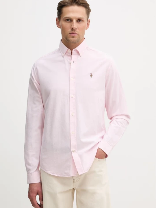 Zdjęcie produktu U.S. Polo Assn. koszula bawełniana PEACHED OXFORD LS różowy