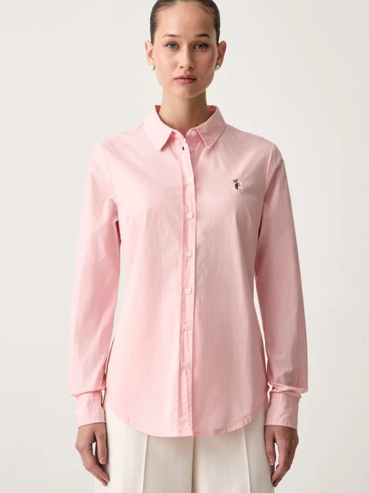 Zdjęcie produktu U.S. Polo Assn. koszula damska bawełniana Classic Fit Poplin różowy