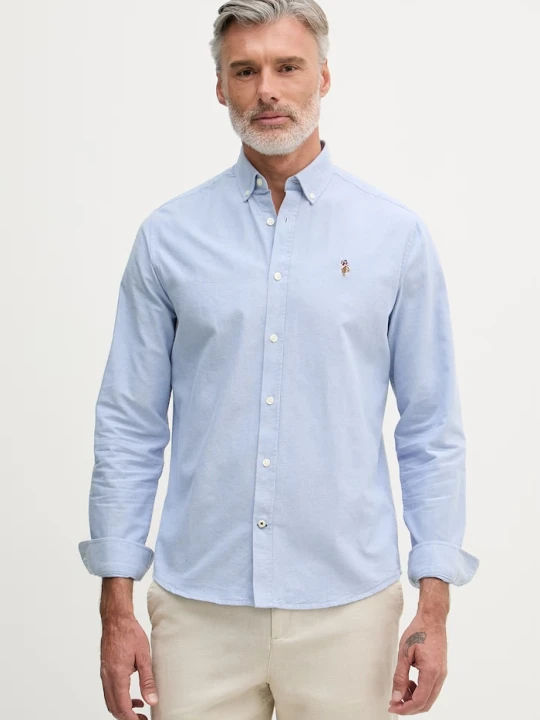 Zdjęcie produktu U.S. Polo Assn. koszula męska bawełniana PEACHED OXFORD LS niebieski