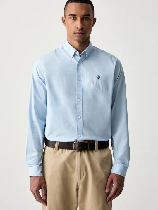 Zdjęcie produktu U.S. Polo Assn. koszula męska bawełniana STRETCH COTTON POPLIN niebieski