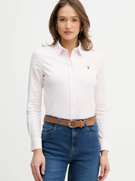 Zdjęcie produktu U.S. Polo Assn. koszula STRIPE STRETCH CLASSIC FIT OXFORD różowy