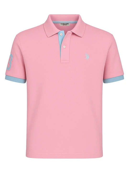 Zdjęcie produktu U.S. Polo Assn. Koszulka polo w kolorze jasnoróżowym rozmiar: L