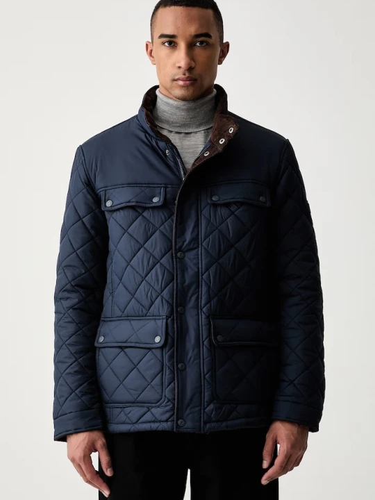 Zdjęcie produktu U.S. Polo Assn. kurtka męska DIAMOND QUILTED FUNNEL granatowy