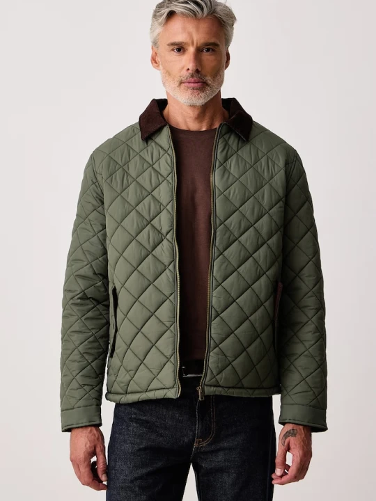 Zdjęcie produktu U.S. Polo Assn. kurtka pikowana męska DIAMOND QUILT PADDED COLLARED zielony