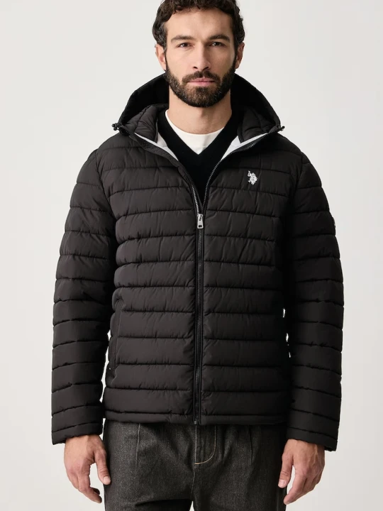 Zdjęcie produktu U.S. Polo Assn. kurtka pikowana męska Lightweight Quilt Hooded czarny