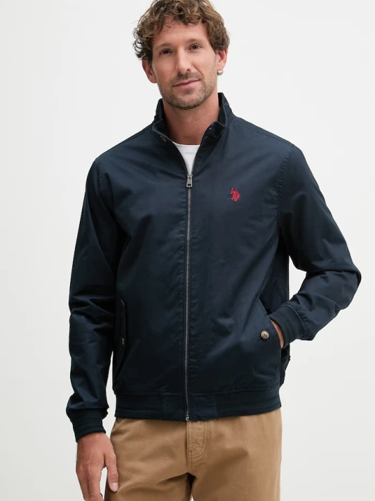 Zdjęcie produktu U.S. Polo Assn. kurtka przejściowa męska bawełniana Harrington granatowy
