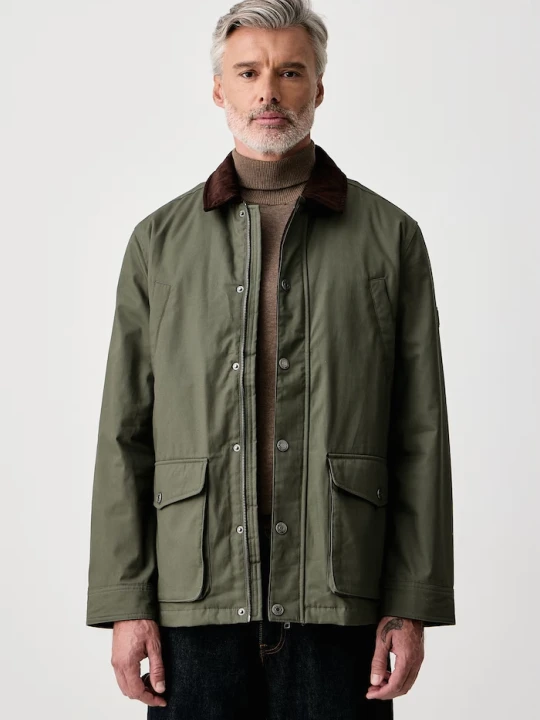 Zdjęcie produktu U.S. Polo Assn. parka męska bawełniana CANVAS COUNTRY COLLARED zielony