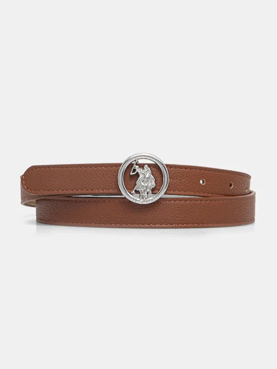 Zdjęcie produktu U.S. Polo Assn. pasek damski z imitacji skóry brązowy