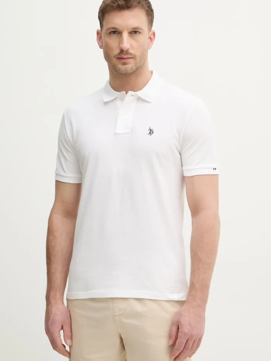 Zdjęcie produktu U.S. Polo Assn. polo męskie bawełniane DHM PIQUE biały