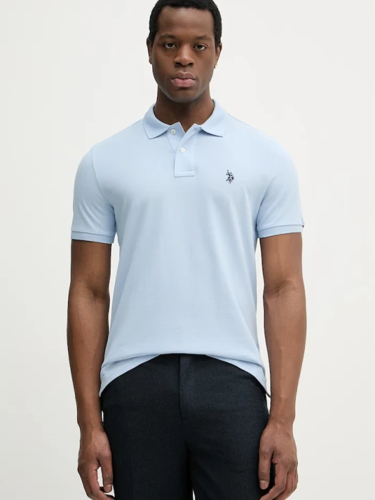 Zdjęcie produktu U.S. Polo Assn. polo męskie bawełniane DHM PIQUE niebieski