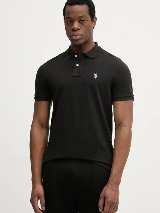 Zdjęcie produktu U.S. Polo Assn. polo męskie bawełniane DHM PIQUE czarny