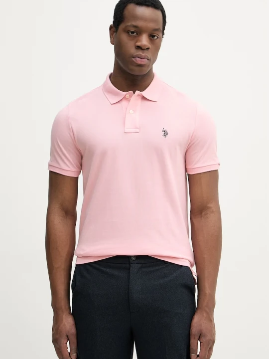 Zdjęcie produktu U.S. Polo Assn. polo męskie bawełniane DHM PIQUE różowy
