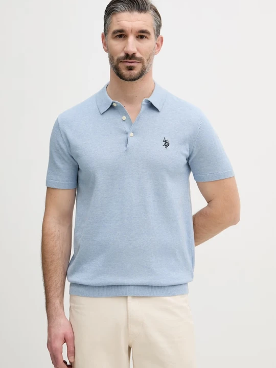 Zdjęcie produktu U.S. Polo Assn. polo męskie bawełniane COMBED SS niebieski