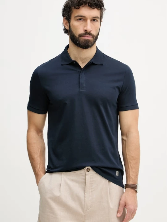 Zdjęcie produktu U.S. Polo Assn. polo męskie bawełniane PREMIUM SUPIMA granatowy
