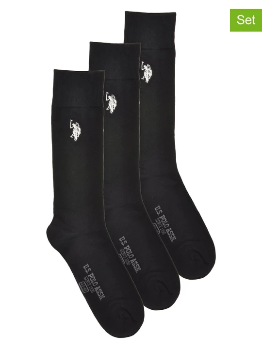 Zdjęcie produktu U.S. Polo Assn. Skarpety (3 pary) w kolorze czarnym rozmiar: 39-42
