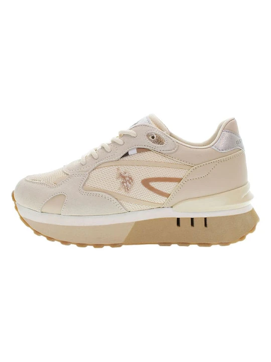 Zdjęcie produktu U.S. Polo Assn. Skórzane sneakersy w kolorze beżowym rozmiar: 37