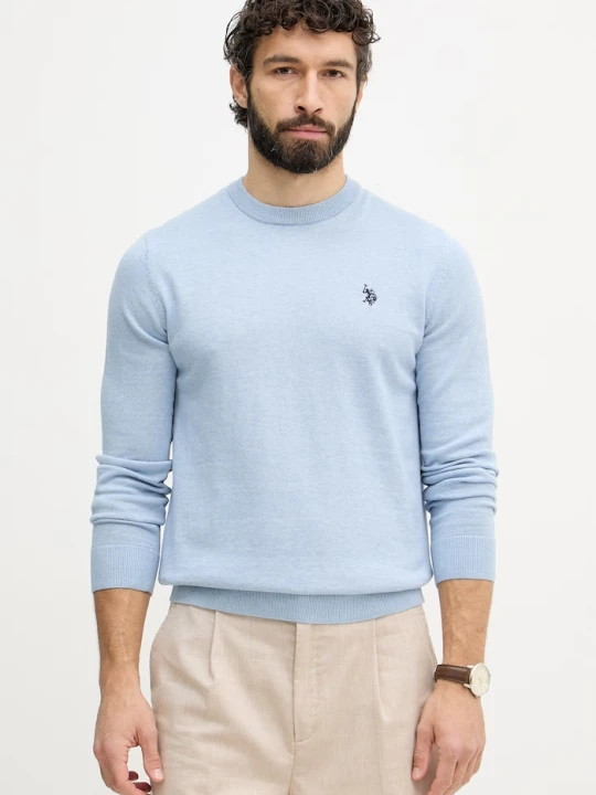 Zdjęcie produktu U.S. Polo Assn. sweter męski bawełniany DHM KNIT niebieski