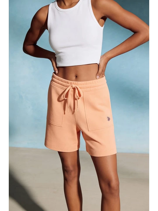 Zdjęcie produktu U.S. Polo Assn. Szorty dresowe w kolorze pomarańczowym rozmiar: L