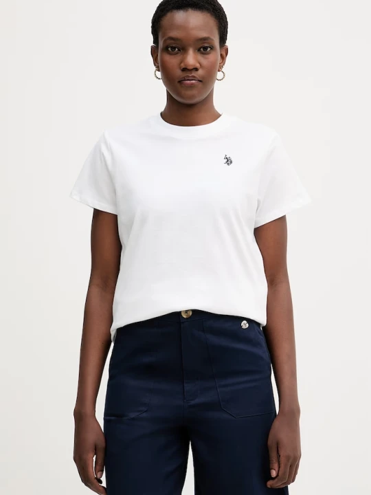Zdjęcie produktu U.S. Polo Assn. T-shirt damski bawełniany CREW NECK biały