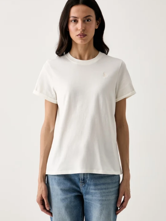 Zdjęcie produktu U.S. Polo Assn. T-shirt damski bawełniany CREW NECK beżowy