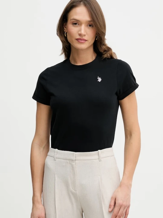 Zdjęcie produktu U.S. Polo Assn. T-shirt damski bawełniany CREW NECK czarny