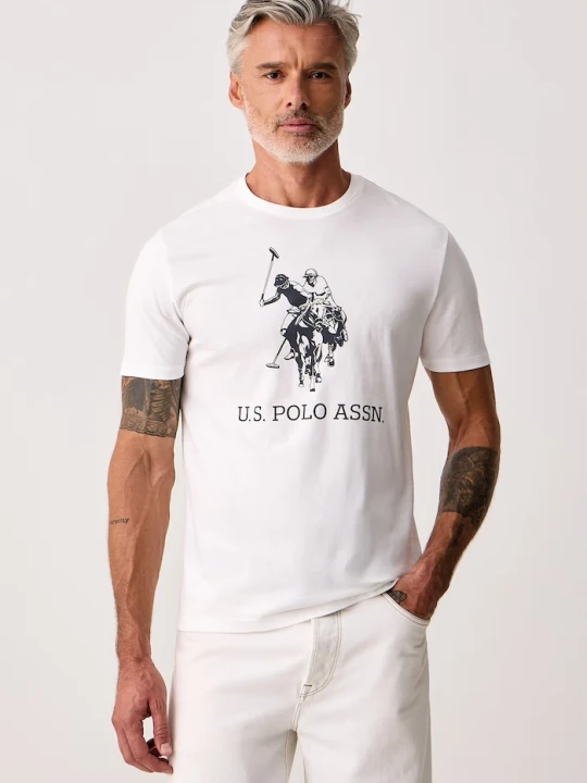 Zdjęcie produktu U.S. Polo Assn. T-shirt męski bawełniany LARGE DHM biały