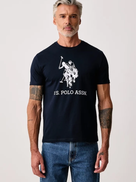 Zdjęcie produktu U.S. Polo Assn. T-shirt męski bawełniany LARGE DHM granatowy
