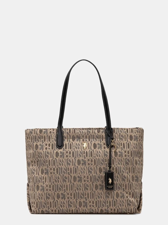 Zdjęcie produktu U.S. Polo Assn. torebka shopper damska JACQUARD beżowy