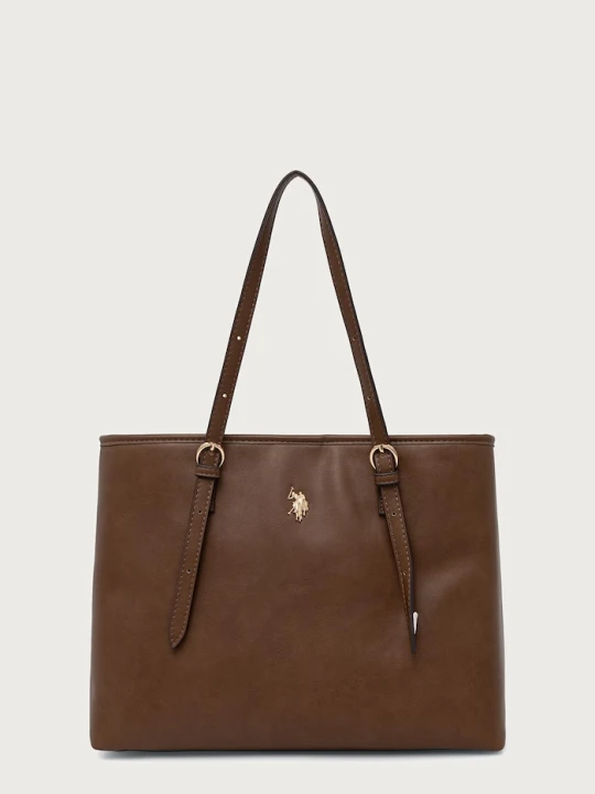 Zdjęcie produktu U.S. Polo Assn. torebka shopper damska z imitacji skóry Blackstone brązowy