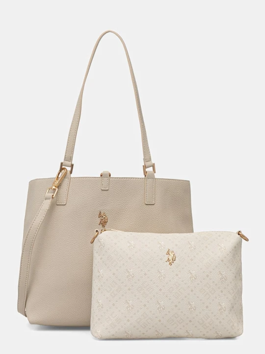 Zdjęcie produktu U.S. Polo Assn. torebka shopper damska z imitacji skóry Malibu beżowy