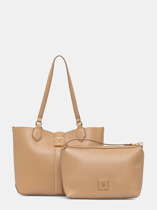 Zdjęcie produktu U.S. Polo Assn. torebka shopper damska z imitacji skóry MARGARET beżowy