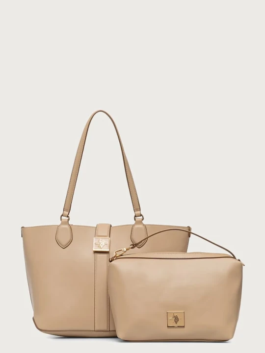 Zdjęcie produktu U.S. Polo Assn. torebka shopper damska z imitacji skóry MARGARET beżowy