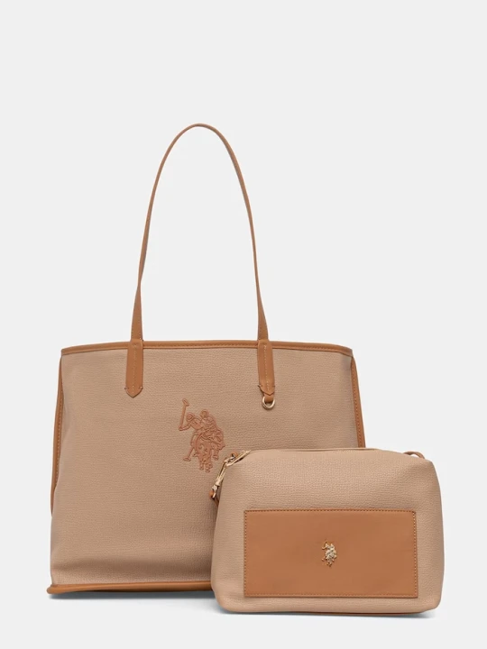 Zdjęcie produktu U.S. Polo Assn. torebka shopper damska z imitacji skóry SURREY beżowy