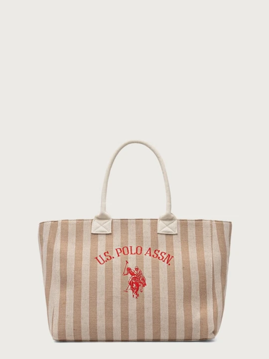 Zdjęcie produktu U.S. Polo Assn. torebka tote damska bawełniana beżowy