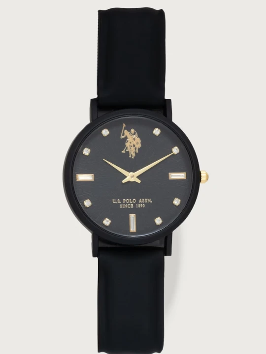 Zdjęcie produktu U.S. Polo Assn. zegarek damski LUCY CRYSTAL czarny