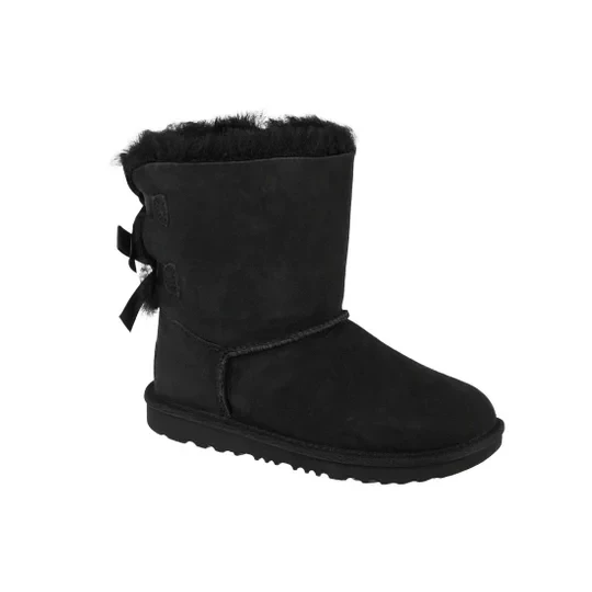 Zdjęcie produktu UGG Bailey Bow II Kids 1017394K-BLK, Dla dziewczynki, Czarne, buty zimowe, skóra naturalna, rozmiar: 35