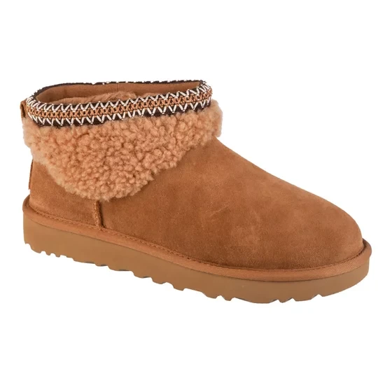 Zdjęcie produktu UGG Classic Ultra Mini Maxi Curly 1158263-CHE, Damskie, Brązowe, buty zimowe, skóra zamszowa, rozmiar: 38