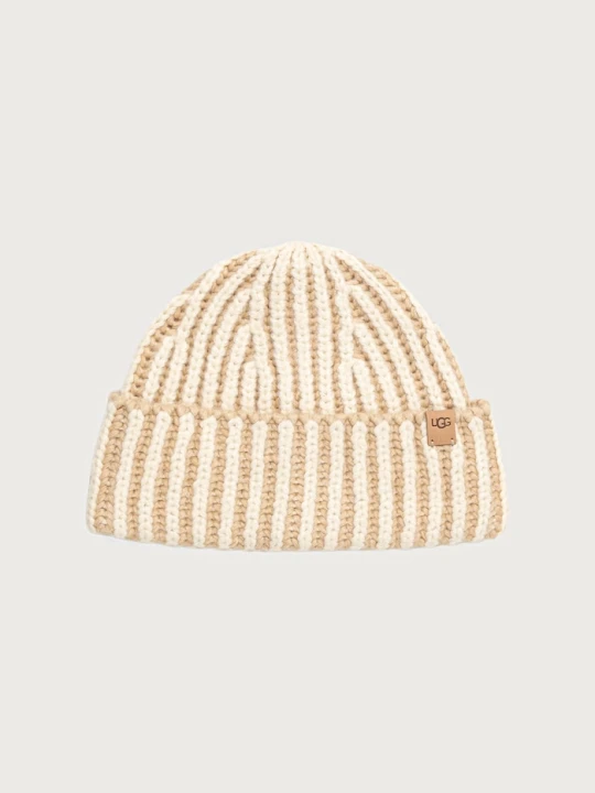 Zdjęcie produktu UGG czapka beanie damska z dodatkiem wełny beżowy
