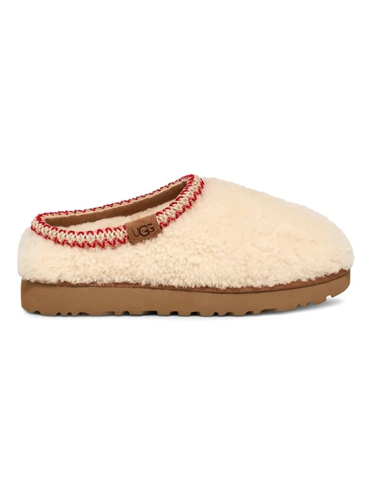 Zdjęcie produktu UGG Kapcie "Tasman Maxi Curly" w kolorze kremowym z wełny owczej rozmiar: 38