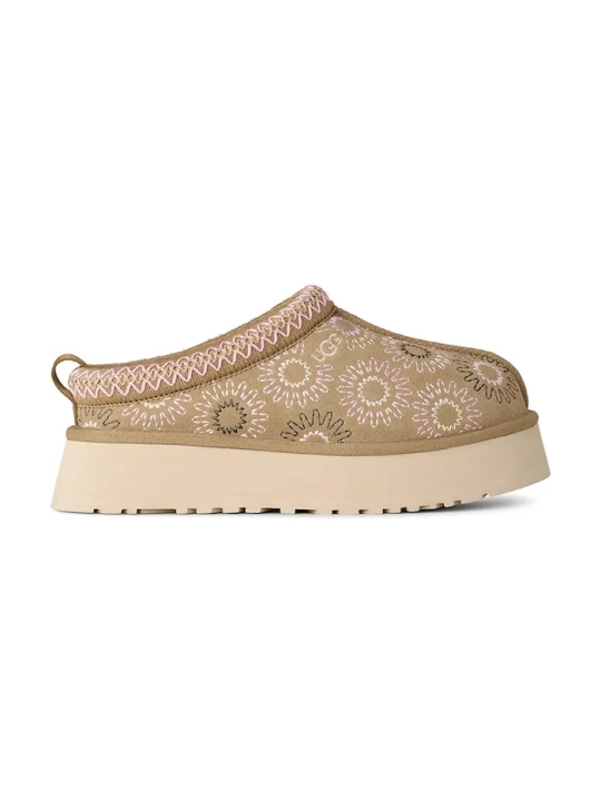 Zdjęcie produktu UGG kapcie zamszowe W Tazz Sun Stitch beżowy