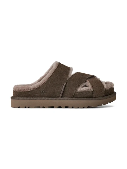 Zdjęcie produktu UGG klapki zamszowe W Greenport Cross Strap Slide brązowy