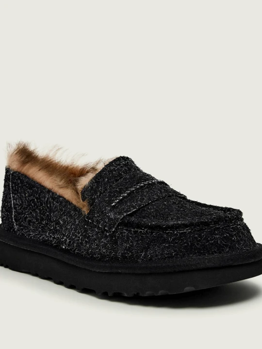Zdjęcie produktu UGG Ocieplane loafersy ELLIS | shearling | zamsz | z dodatkiem wełny czarny