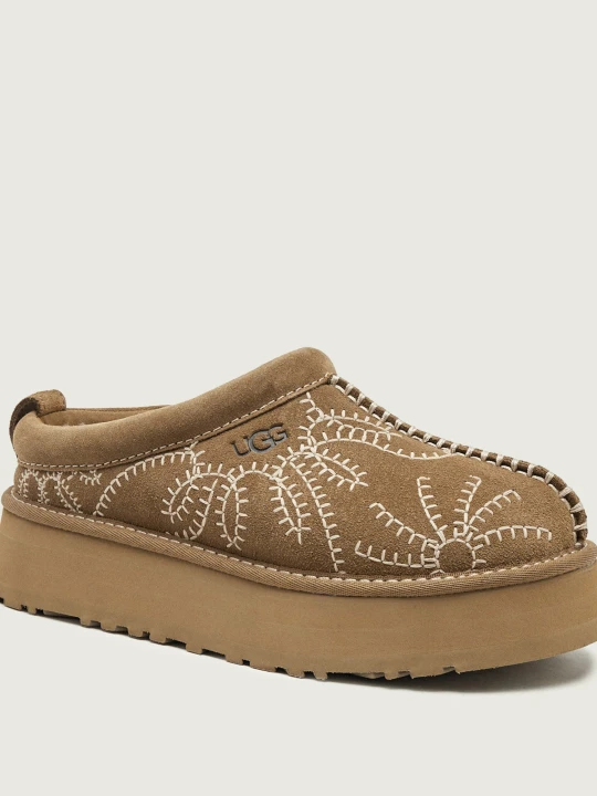 Zdjęcie produktu UGG Ocieplane mule Tazz Botanic | zamsz | z dodatkiem wełny beżowy