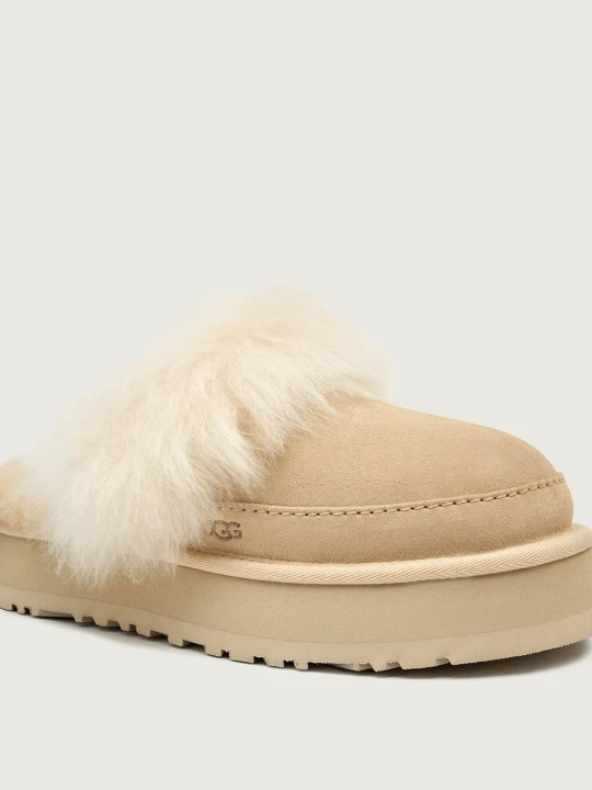 Zdjęcie produktu UGG Ocieplane mule W DISQUETTE CHALET | shearling | zamsz | z dodatkiem wełny beżowy