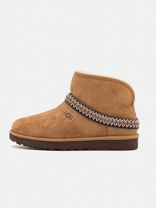 Zdjęcie produktu UGG Skórzane botki "Crescent" w kolorze jasnobrązowym rozmiar: 36