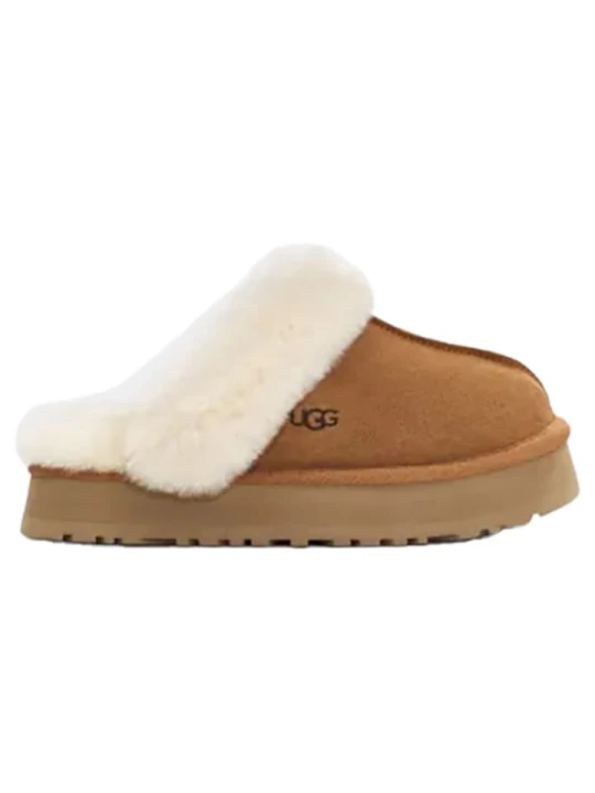 Zdjęcie produktu UGG Skórzane kapcie "Disquette" w kolorze jasnobrązowym rozmiar: 38