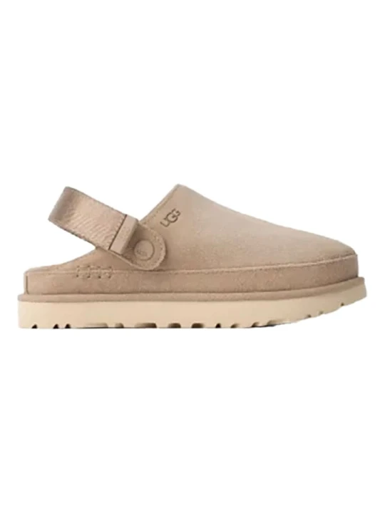 Zdjęcie produktu UGG Skórzane kapcie "Goldenstar" w kolorze beżowym rozmiar: 38